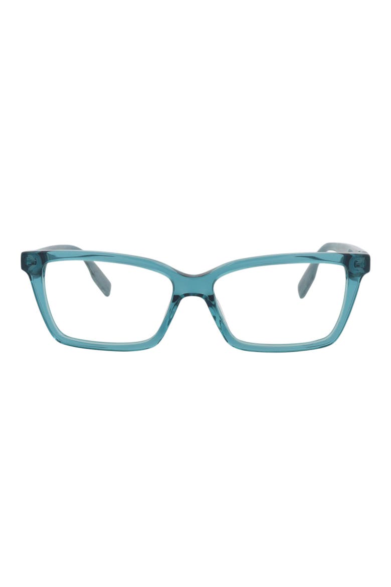 53mm Rectangular Optical Glasses, Main, color, BLUE BLUE TRANSPARENT
