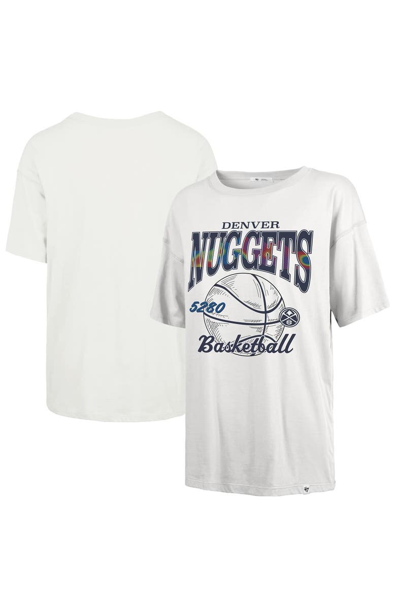 '47 Women's '47 White Denver Nuggets City Edition Down Court Sadie T-Shirt, Main, color, White