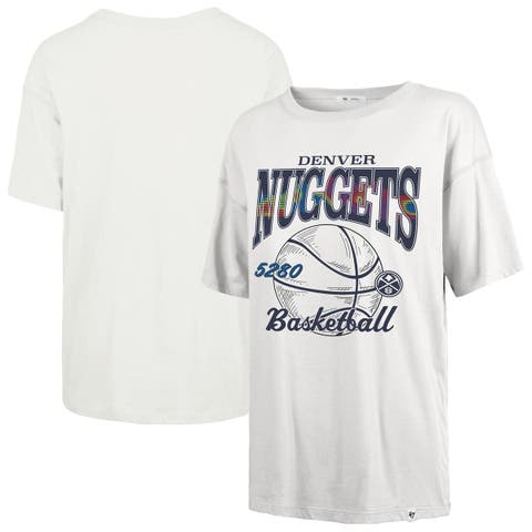 Women's '47  White Denver Nuggets City Edition Down Court Sadie T-Shirt