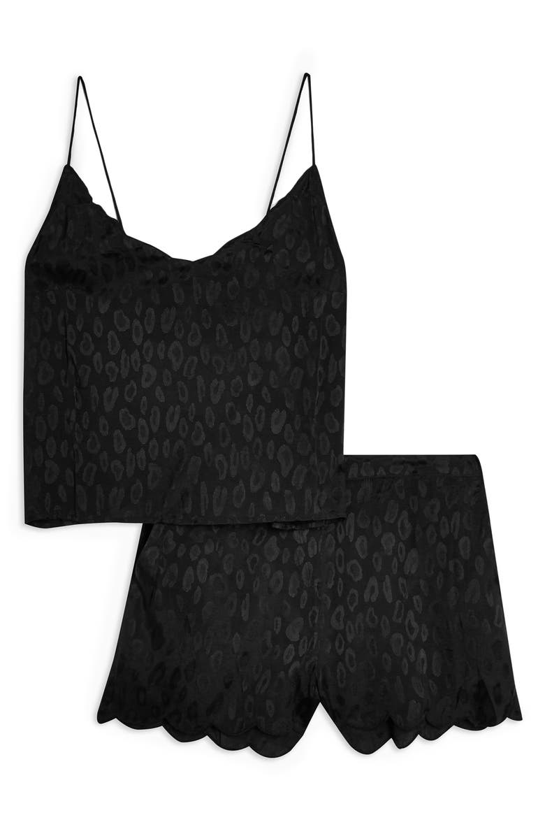 Topshop Leopard Jacquard Pajamas, Alternate, color,