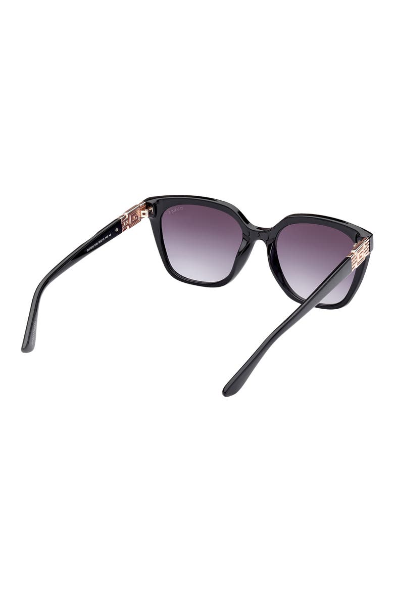 55mm Gradient Square Sunglasses, Alternate, color, SHINY BLACK / GRADIENT SMOKE