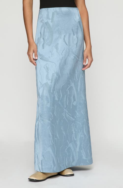 Lafayette 148 New York Jacquard A-line Maxi Skirt In Paper Blue