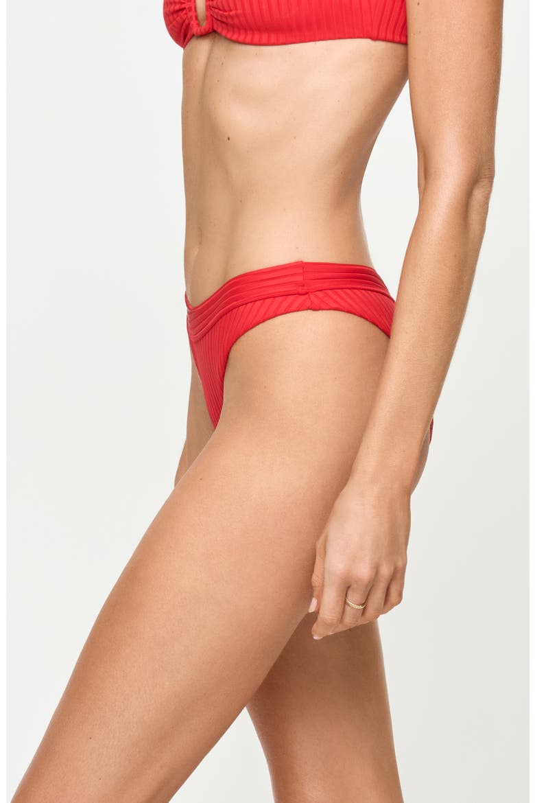 Mercer Rib Bikini Bottoms, Alternate, color, FLAME