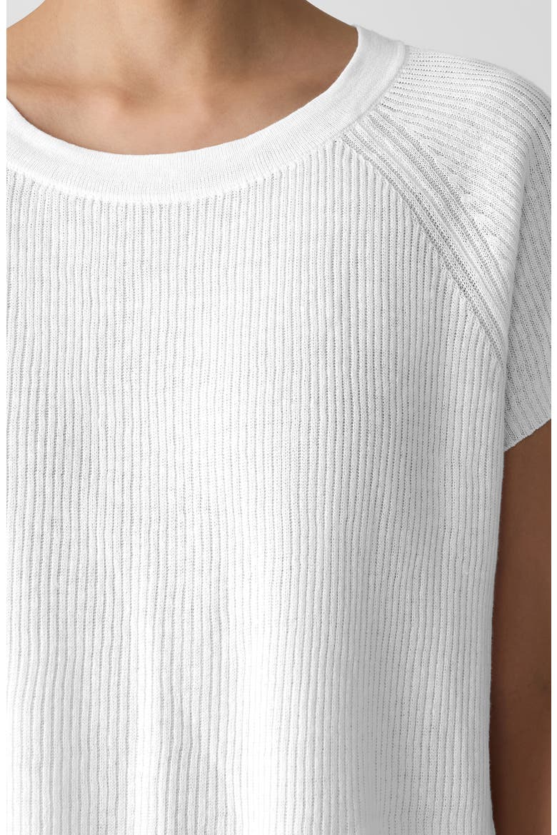 Rib Organic Linen & Organic Cotton Sweater, Alternate, color, WHITE