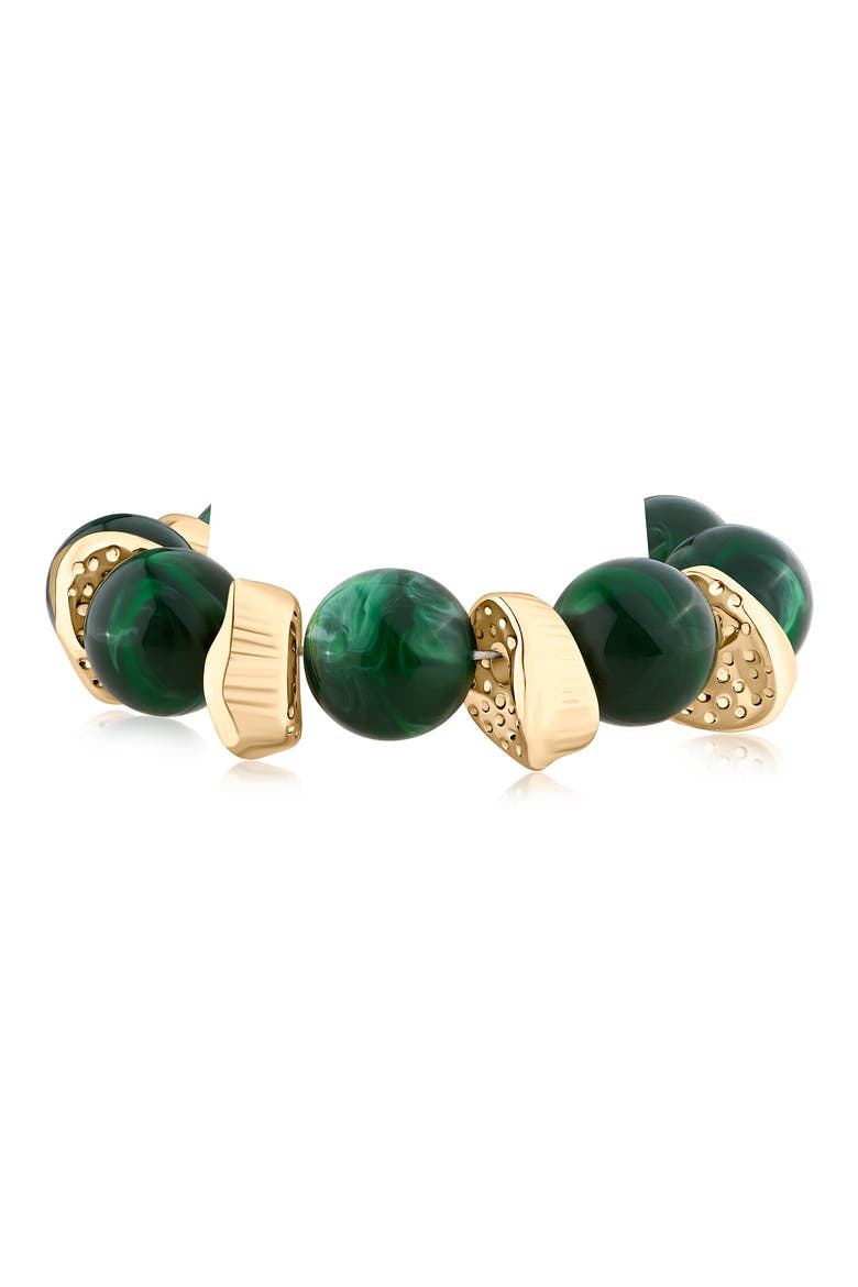 Acrylic Beaded Stretch Bracelet (Nordstrom Exclusive), Alternate, color, GREEN/ GOLD