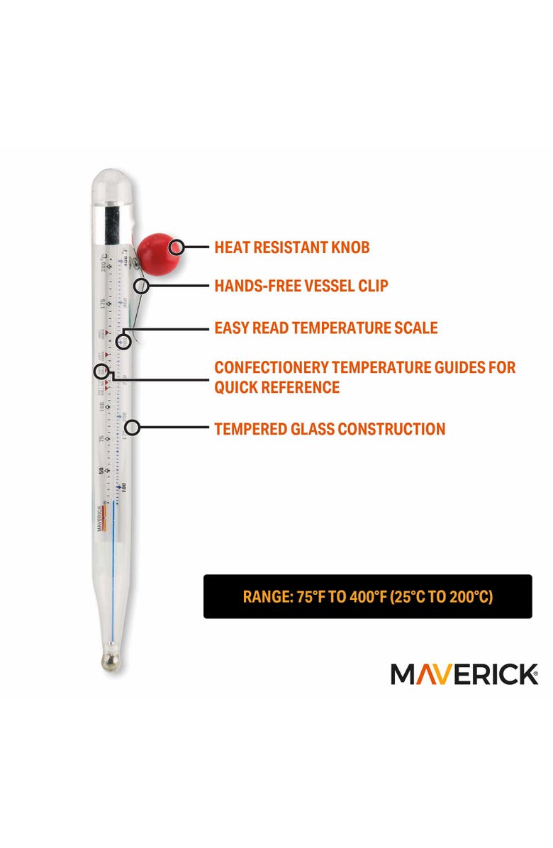 Maverick Candy and Deep Fry Tube Thermometer, Alternate, color, Silver