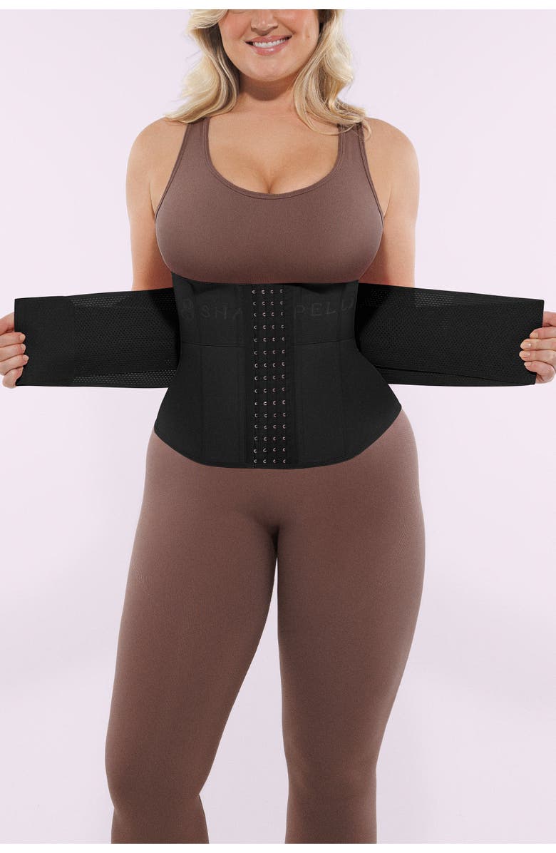 Shapellx NeoSweat AirSlim Convertible 2-in-1 Latex Waist Trainer, Alternate, color, Black