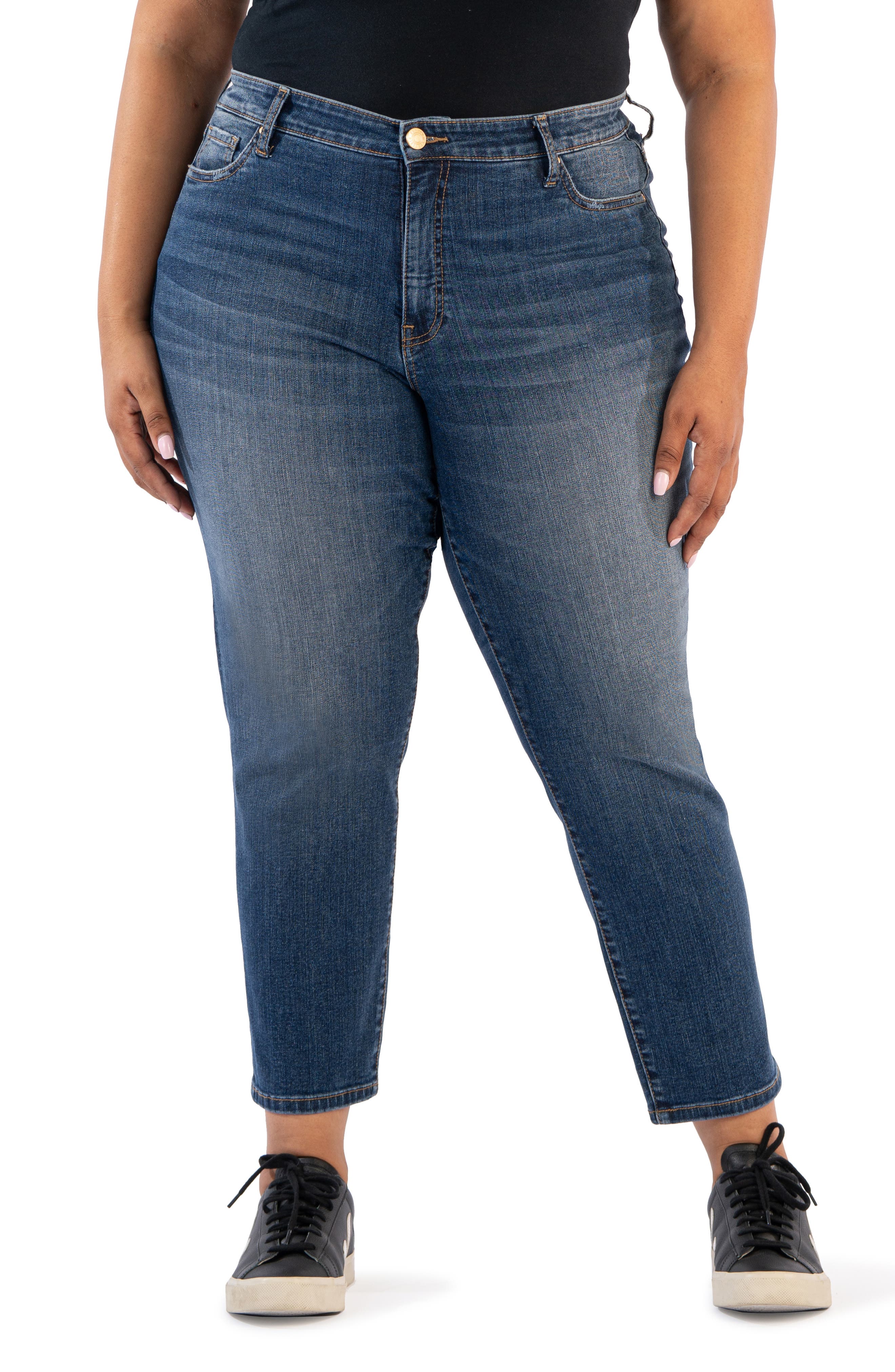 Reese High Waist Ankle Slim Straight Leg Jeans