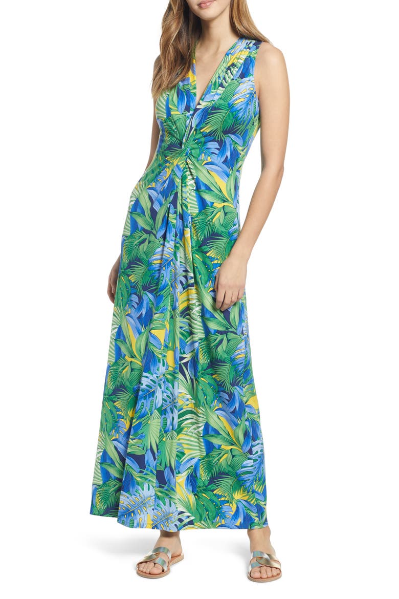 Hot Tropic Maxi Dress, Main, color, ISLAND NAVY