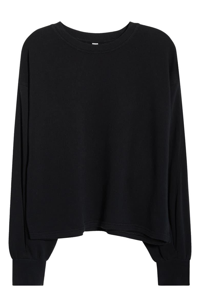 Zella Go Easy Crewneck Sweatshirt, Alternate, color, Black