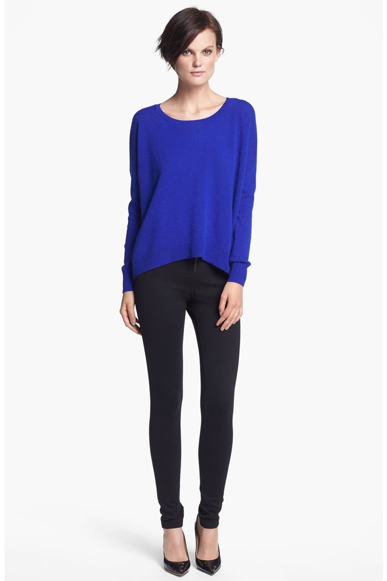 Back Zip Cashmere Sweater, Alternate, color, INDIA INK