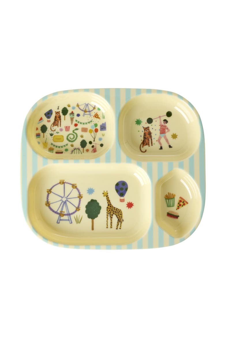 Melamine Kids 4 Room Plate Fun Fair, Main, color, Mint