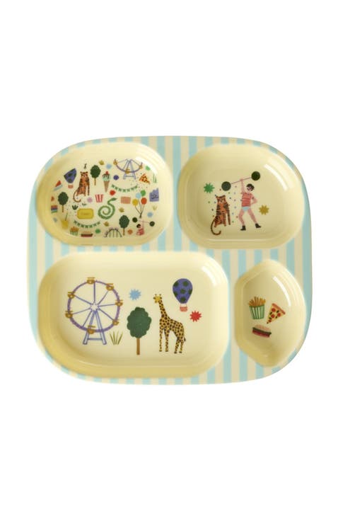 Melamine Kids 4 Room Plate Fun Fair