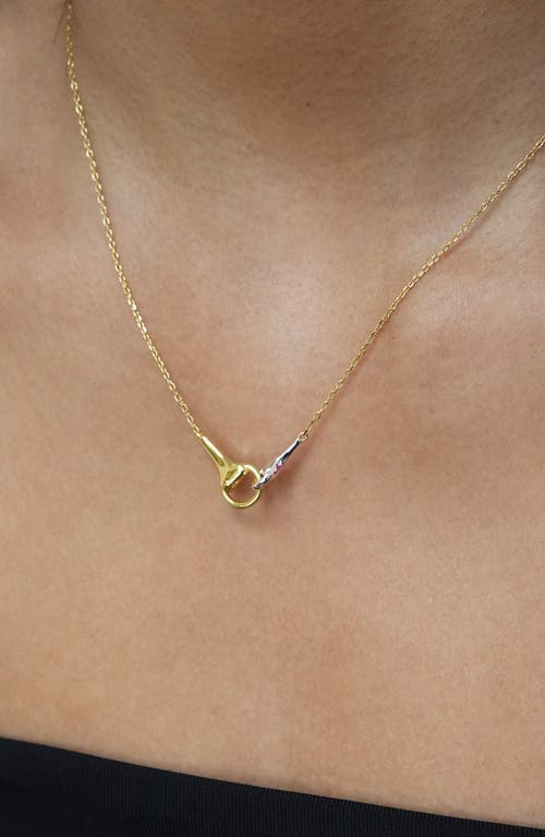 Argento Vivo Sterling Silver Two-tone Equestrian Interlock Necklace In Multi