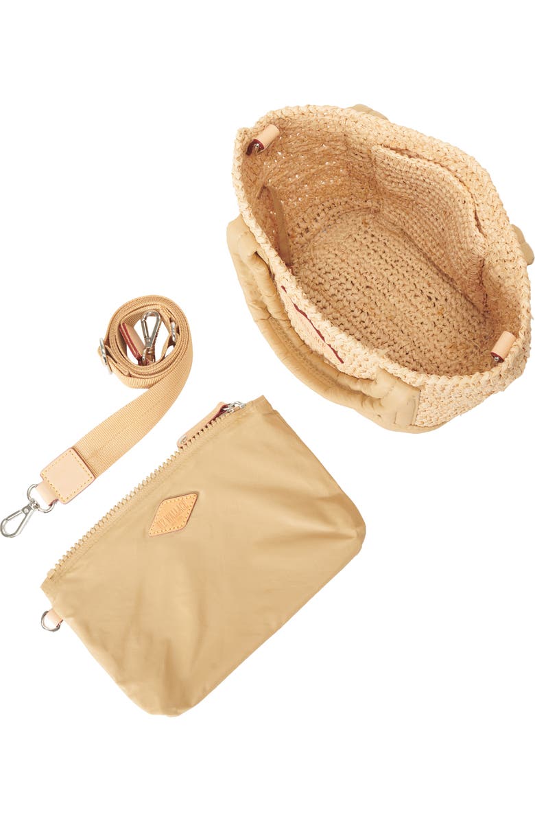 MZ Wallace Mini Raffia Tote, Alternate, color, Raffia/ Camel