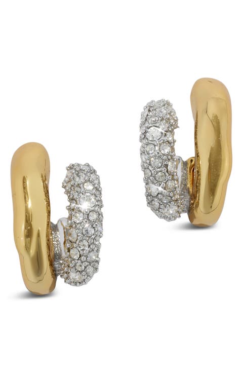 Solanales Crystal Double Hoop Earrings