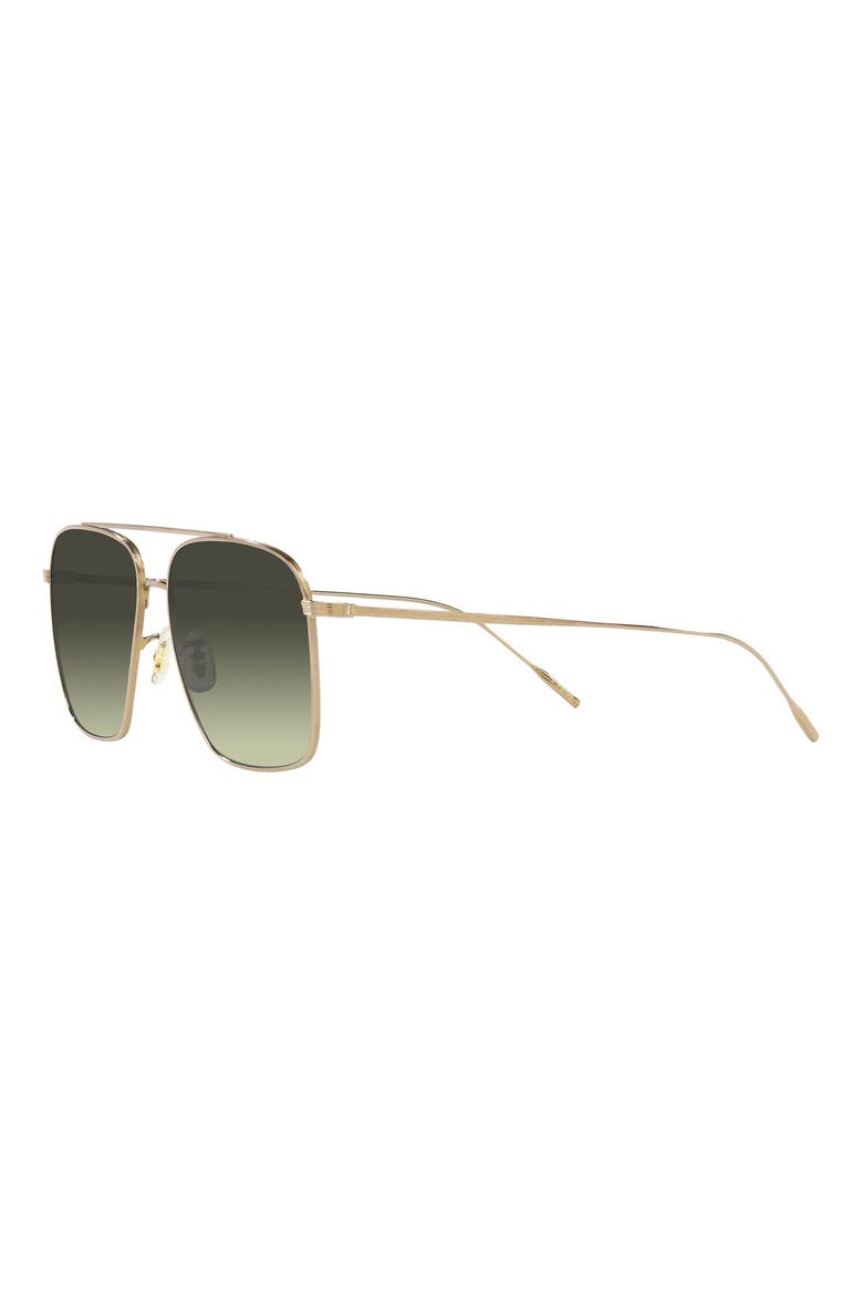 Dresner 56mm Gradient Pilot Sunglasses, Alternate, color, DARK GREEN