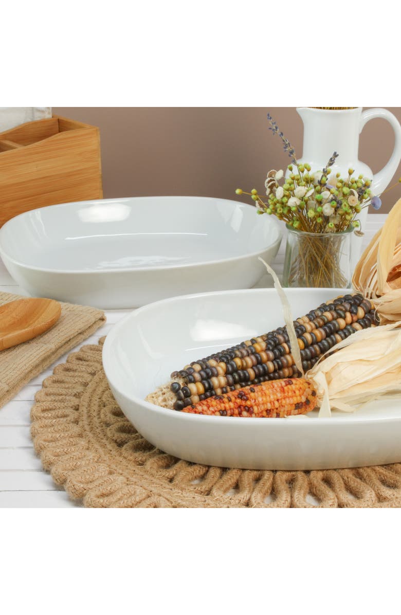 BIA Cordon Bleu Oslo Set of 2 Oblong Baking Dishes, Alternate, color, White