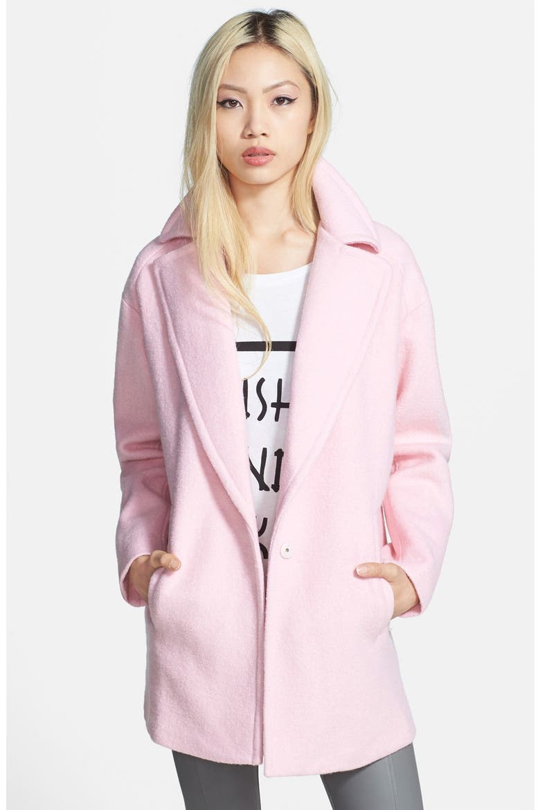 Single Button Car Coat, Main, color, BABY PINK