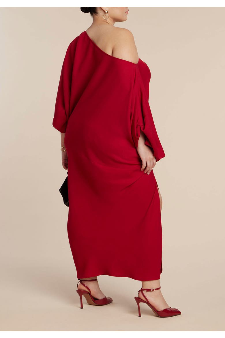 Exaggerated Sleeve Draped Maxi Dress, Alternate, color, SAVVY RED