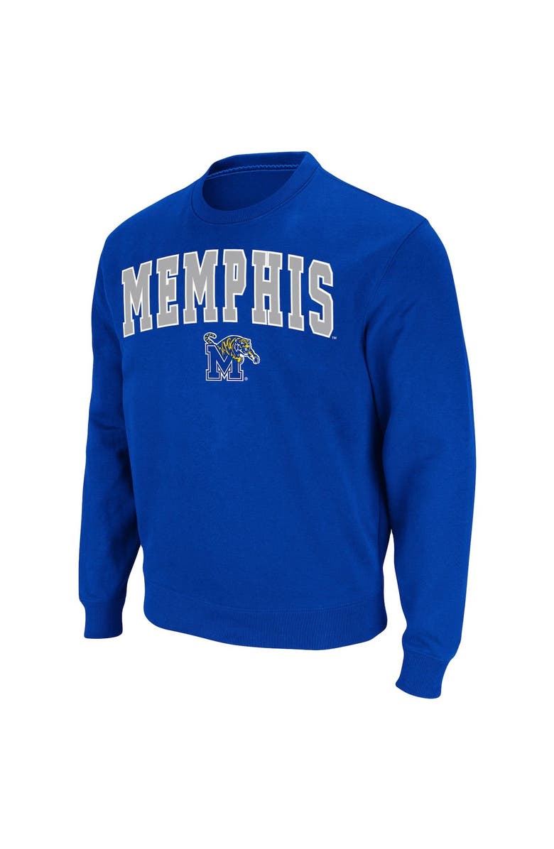 COLOSSEUM Men's Colosseum Royal Memphis Tigers Arch & Logo Tackle Twill Pullover Sweatshirt, Alternate, color, Royal