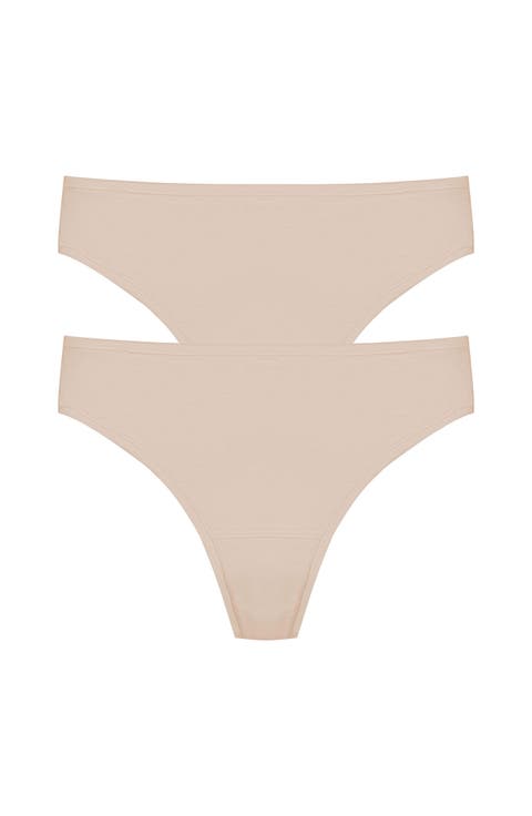 Bliss Bare Cotton Thong 2-Pack