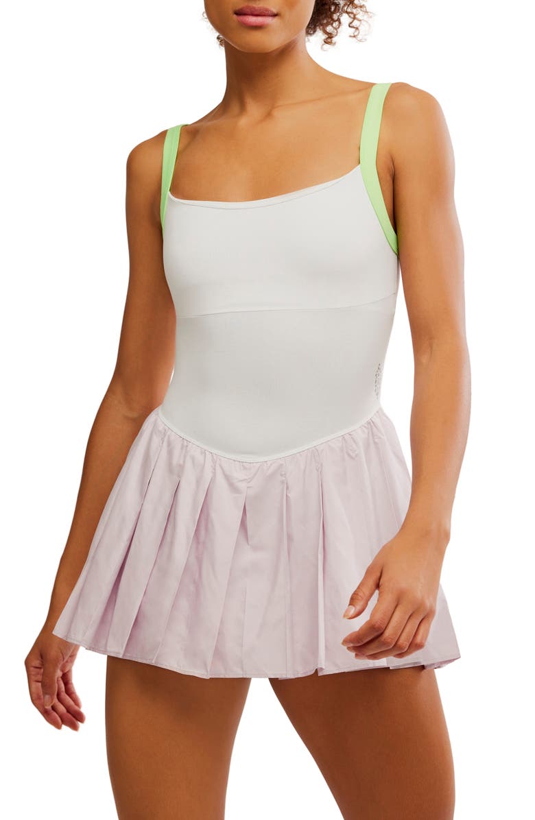 Free People FP Movement Swing of Things Mixed Media Tennis Dress, Main, color, Lavender Glaze