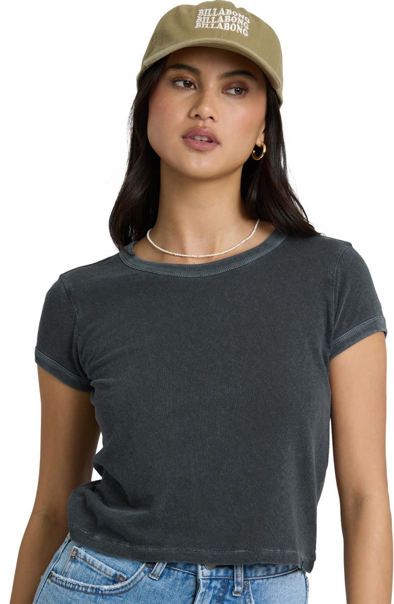 Billabong Daily Cotton Jersey Crop T-Shirt, Alternate, color, Black Sands