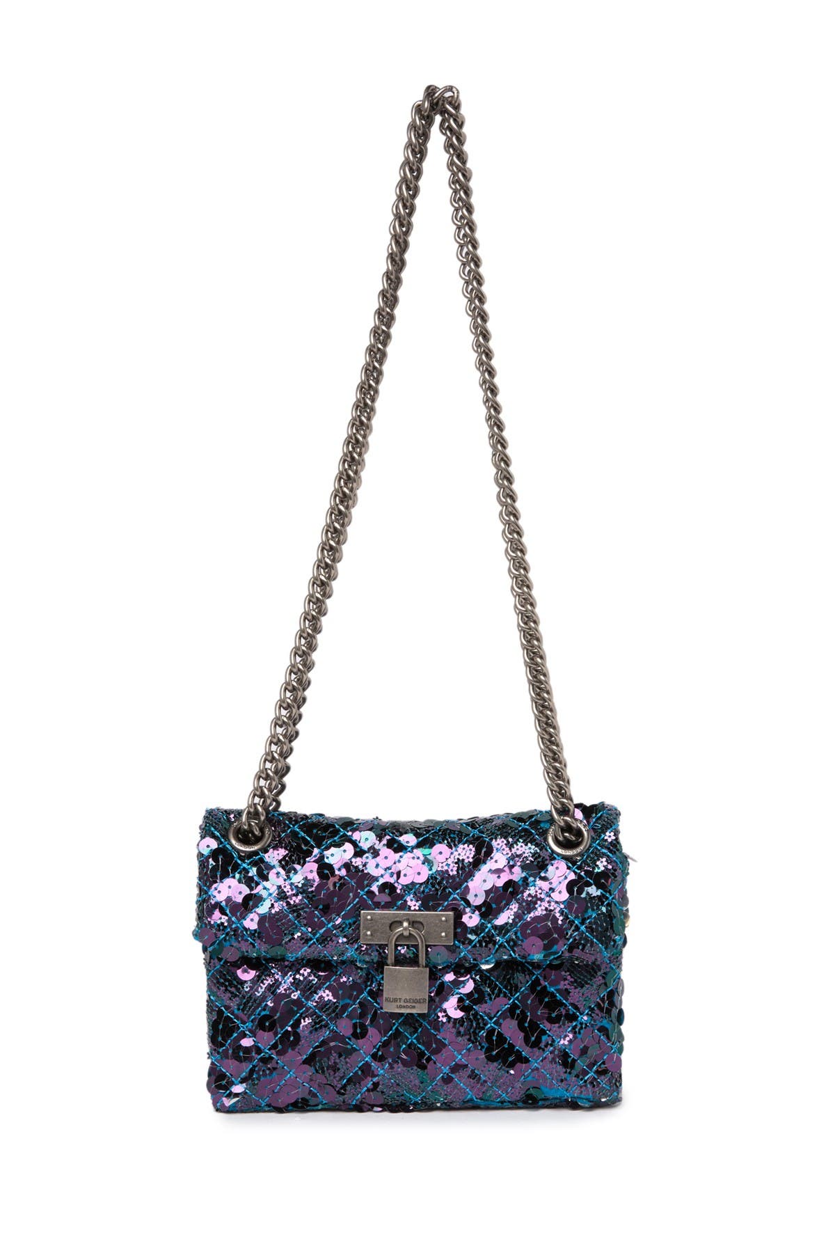 Kurt Geiger Mini Brixton Sequins Lock Bag, Main, color, 