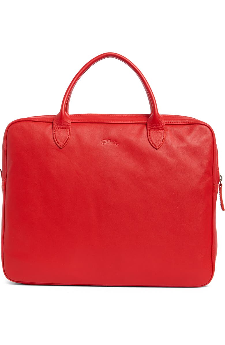 Longchamp Parisis Top Handle Briefcase, Alternate, color, Vermillion