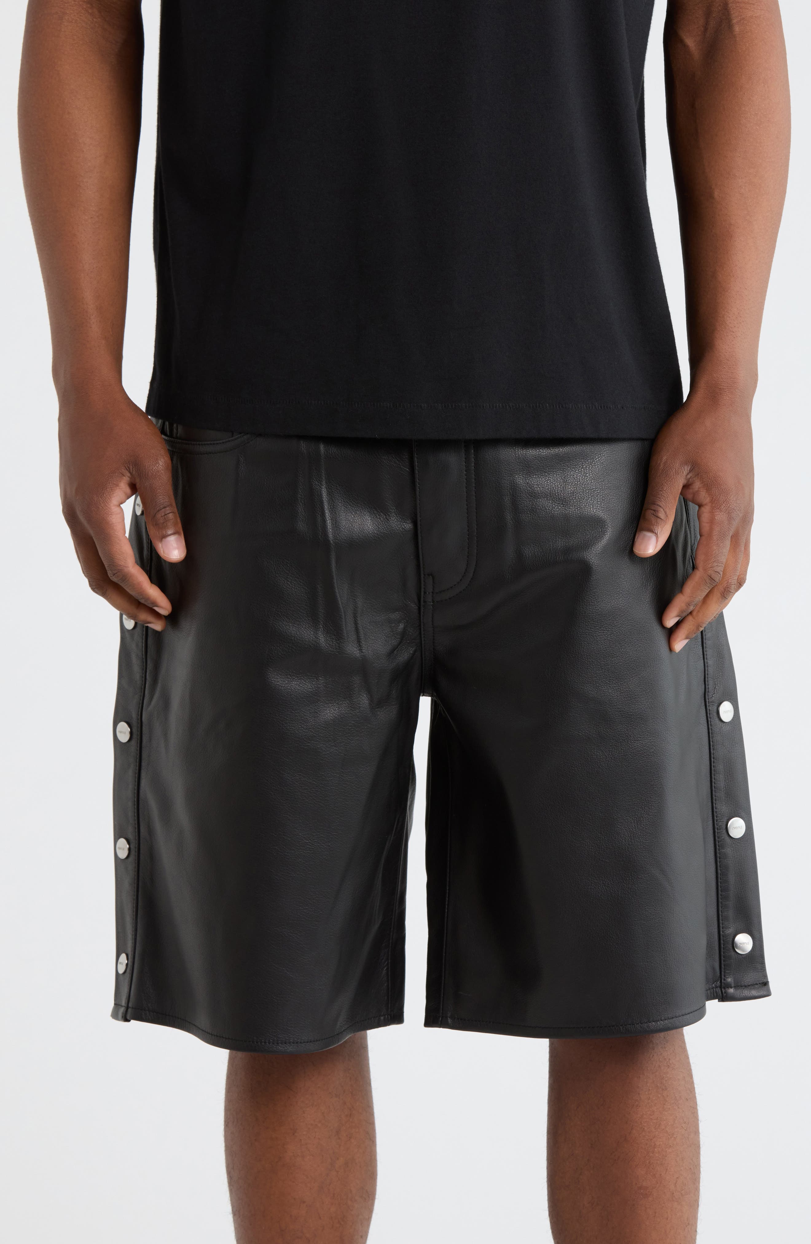 PURPLE BRAND Leather Tearaway Shorts