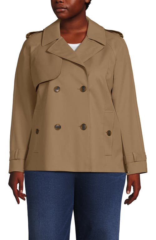 Lands' End Trench Rain Jacket In Dark Jute Brown