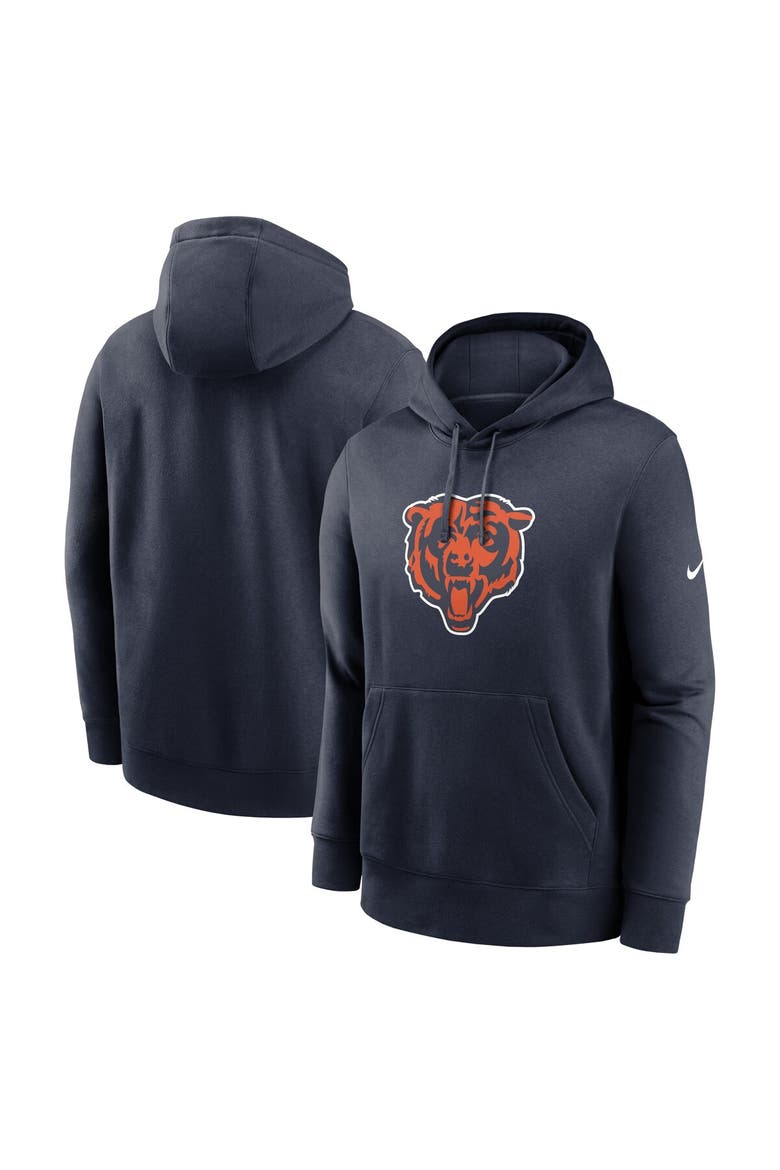 Men's Nike Navy Chicago Bears Club Logo Pullover Hoodie, Main, color, Navy
