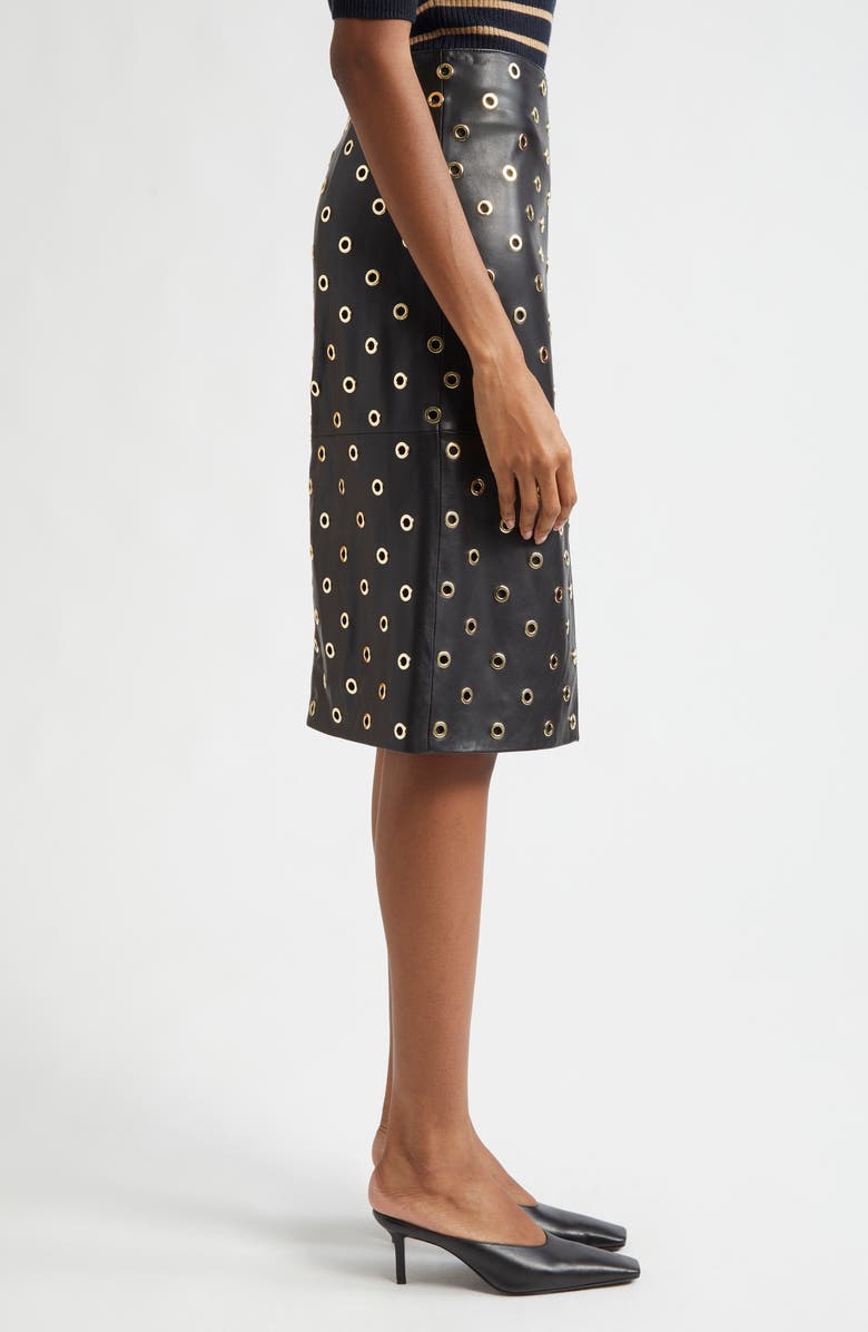 Anderson Rivet Detail Leather Skirt
