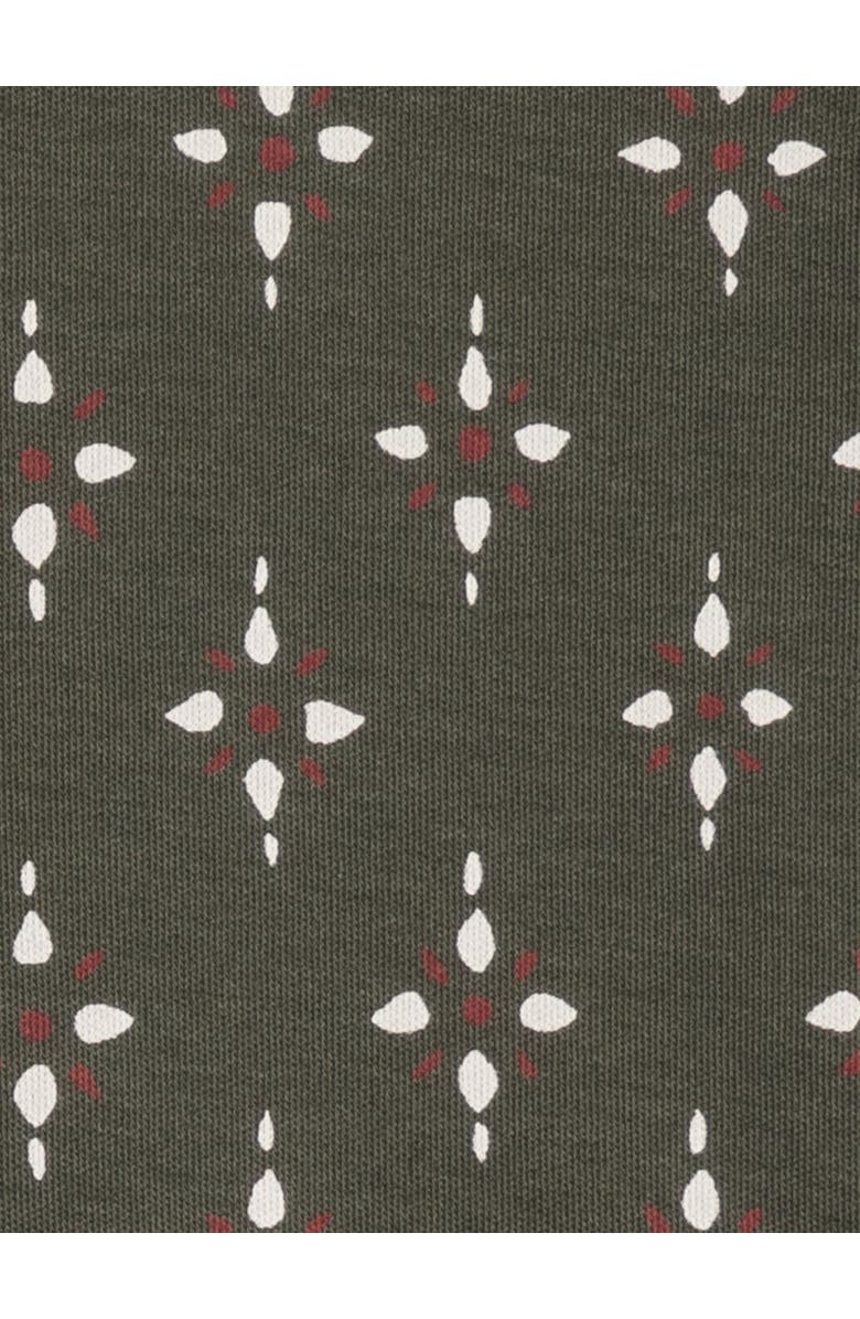 Colored Organics Organic Holiday 2 Piece Long Sleeve Jammie Set, Alternate, color, Starlight / Pine