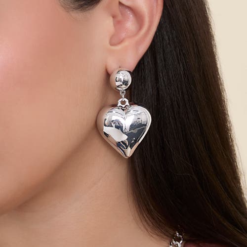 Jessica Simpson Drop Hear Dangle Earrings In Metallic