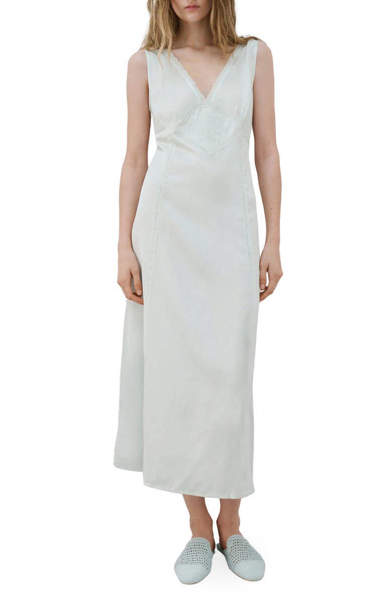 MANGO Lace Detail Nightgown, Main, color,