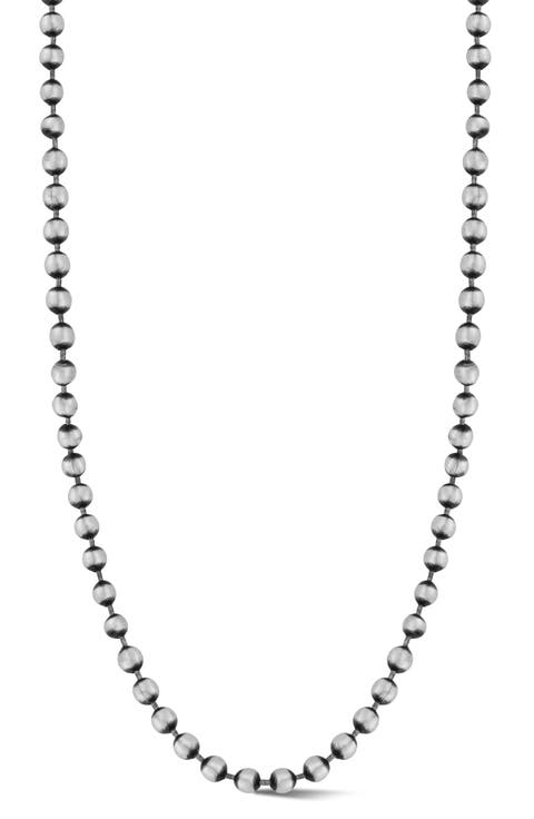Men's Sterling Silver Oxidized Ball Chain Necklace