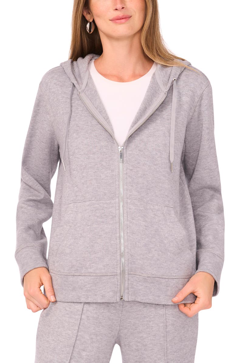 Vince Camuto Zip Front Hoodie, Alternate, color, Granite