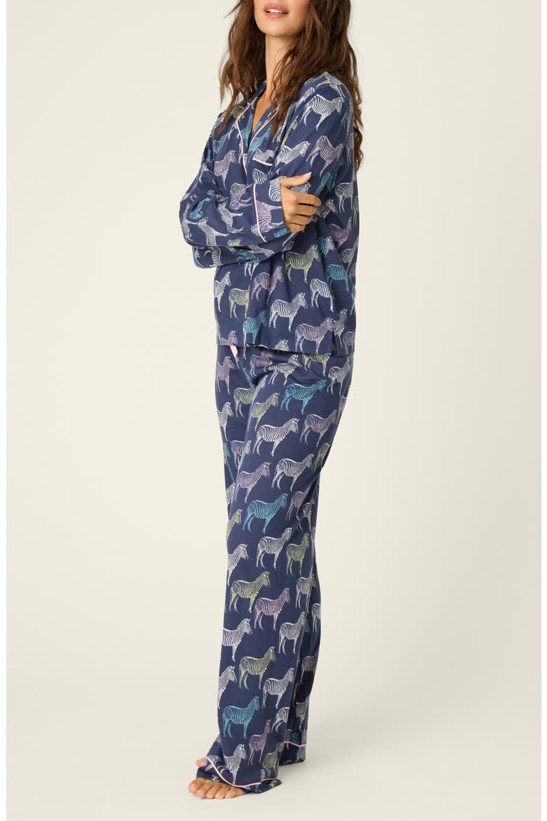 Whimsy Cotton Blend Pajamas, Alternate, color, DEEP SEA