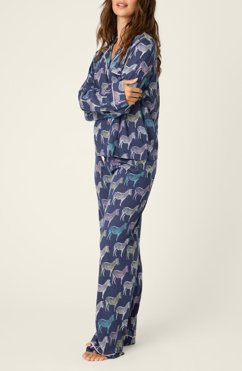 PJ Salvage Whimsy Cotton Blend Pajamas, Alternate, color, Deep Sea