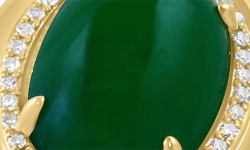 Effy 14k Gold Jade & Diamond Halo Ring In Green