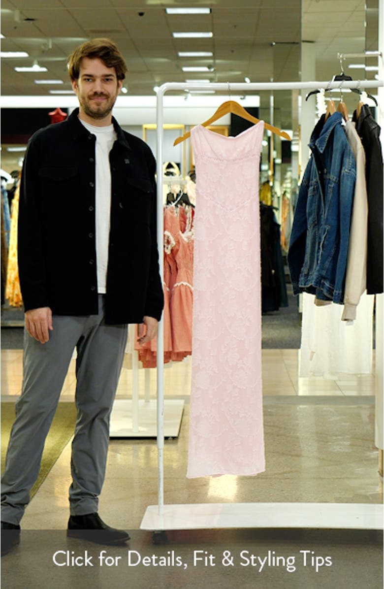 South of France Floral Embroidered Sleeveless Gown, sales video thumbnail