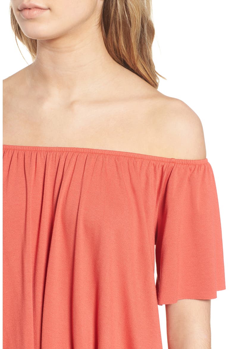 Off the Shoulder Top, Alternate, color, RUST SIENNA