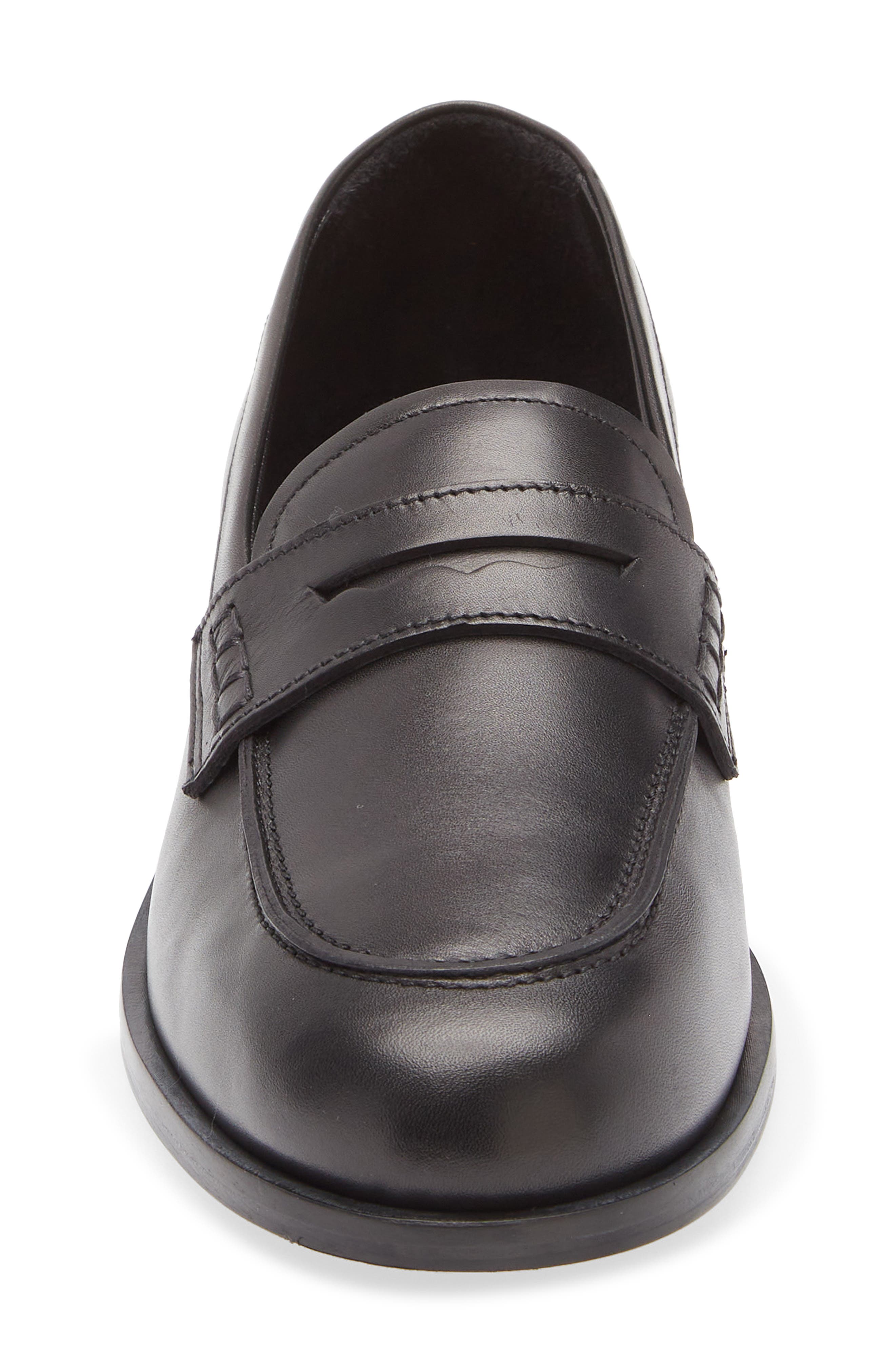 aeyde Oscar Penny Loafer, Alternate, color, Black