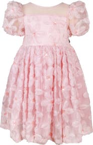 Rock Your Kid Kids' 3D Floral Puff Sleeve Tulle Party Dress