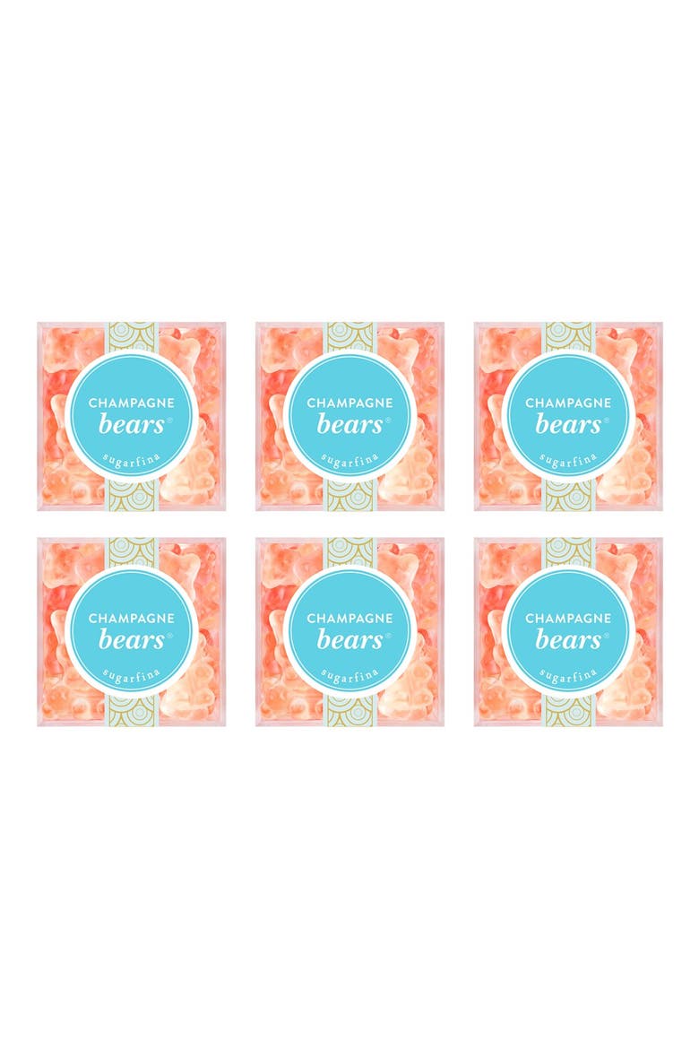 Set of 6 Champagne Bears® Candy Cubes, Main, color, PINK