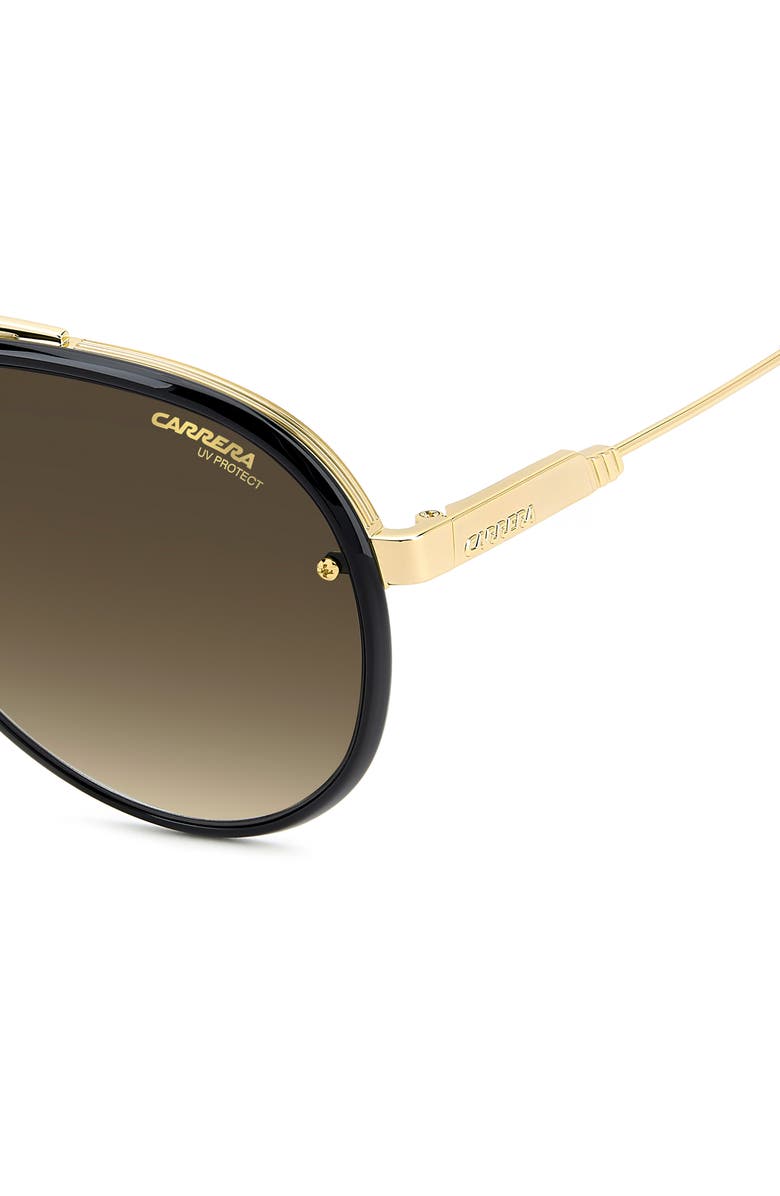 Carrera Eyewear Glory 58mm Pilot Sunglasses, Alternate, color, Gold Black