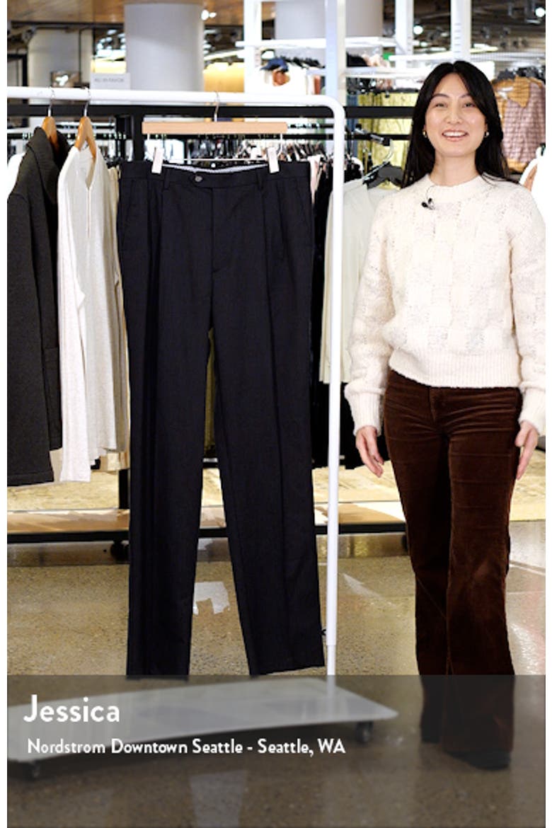Pleated Classic Fit Wool Gabardine Dress Pants video