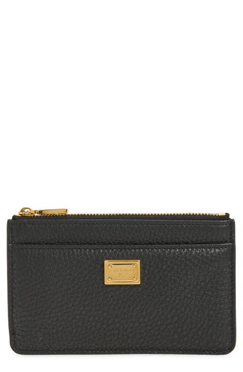Nameplate Calfskin Leather Coin Purse